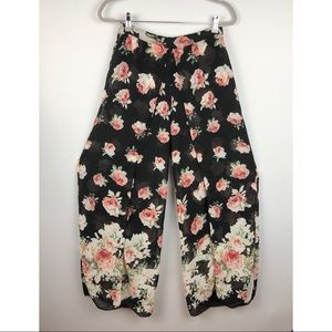 Cotton Candy Floral Sheer M-split Pants M